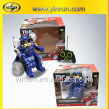 remote control spinning and singing with flash lights car transform robot car