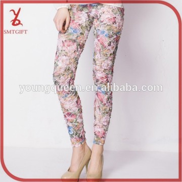 AL25 2015 spring and summer girl lace flowers was thin casual leggings