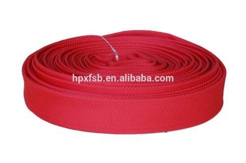 Red polyurethane fire hose of various sizes