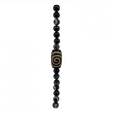 Craft Black Agate Batiked Beads for Jewelry Making
