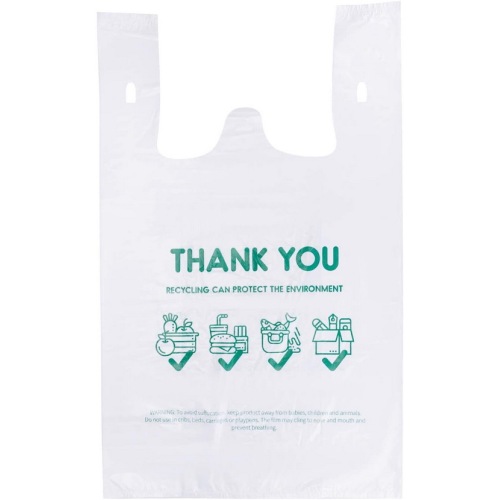 Bolsas plásticas reutilizables de la camiseta del ultramarinos a granel