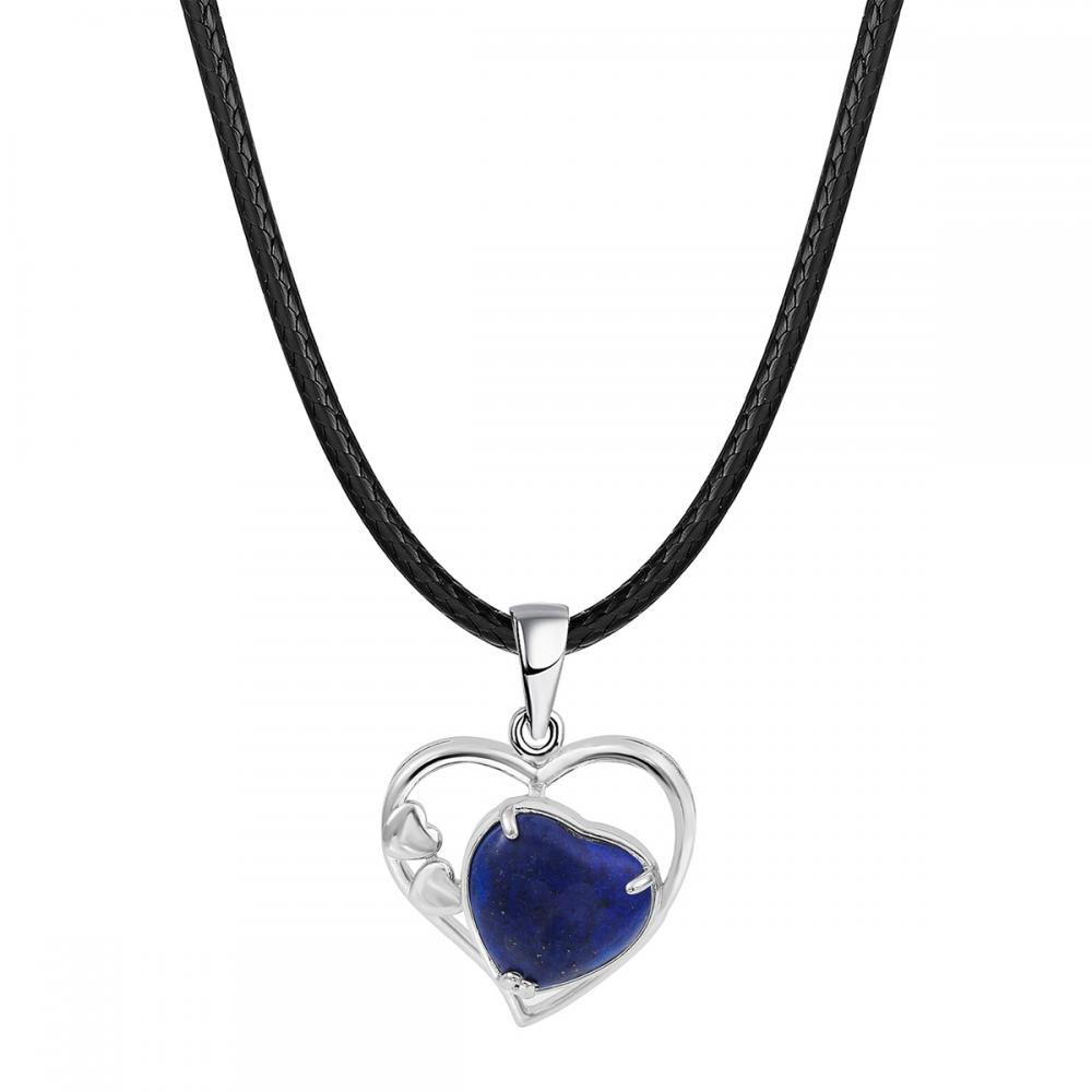 Lapis lazuli Love Heart Birthstone Prendant Colliers de pierre précieuse pour les femmes