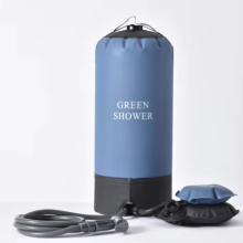 Bluish Grey PVC Pressure Shower: A Solar-Heated Solution for Outdoor Activities