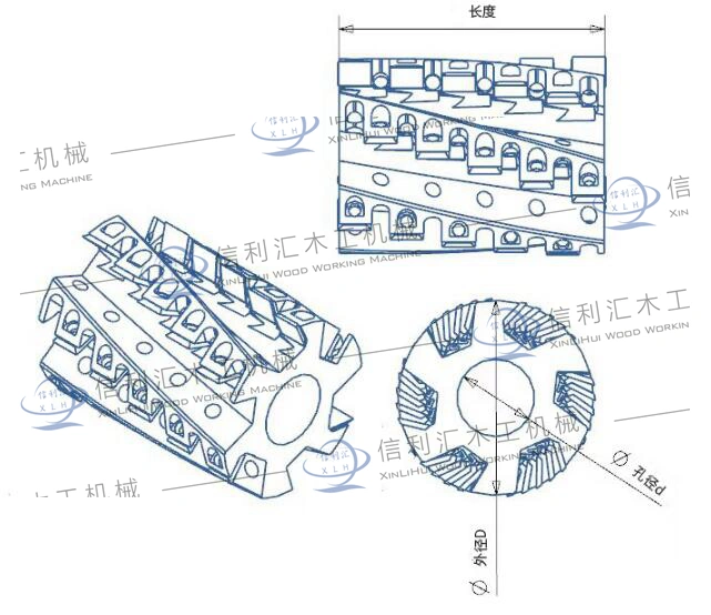 Helical Moulder Tool Spiral Blade High Alloy Tungsten Carbide Planer Cutterhead Milling Shaper Woodworking Cutter Head, Shaperhead