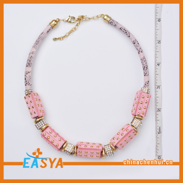 Custome Printed Necklace Earring Snowflake Necklace Pink Color Necklace