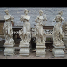 Antique sandstone figure sculpture stone four season garden statues for sale