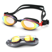 Customized Anti-Fog Mirror Coated Swim Goggles with Protective Case
