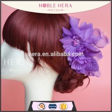 Artificial fabric butterfly bridal hair comb