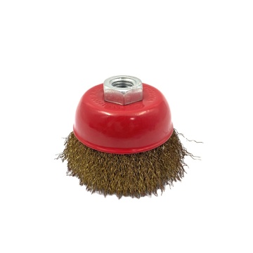 Brass Coated Wire Cup Brush - Thread Cup Wire Wheel