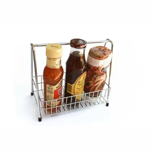 Kitchen mild steel chrome condiment storage basket