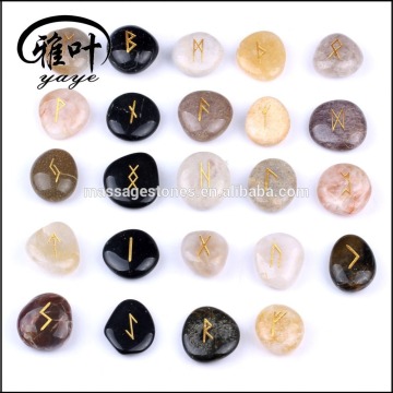 Highly Polished Engraved Pebble Runes Stones
