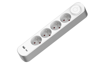 France 4-socket power strip with usb type c