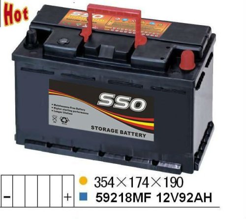 59218MF 12v 92ah rechargeable battery for car