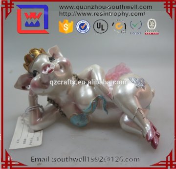 Polyresin Pink Pig Money Box And Resin Piggy Pig Shaped Coin Bank