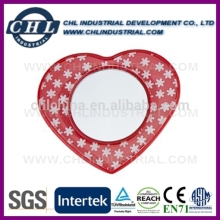 Heart shape plastic pocket mirror for gift