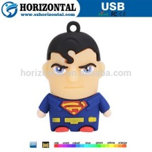 4GB 8GB PVC 3D superman usb memory stick with OEM logo