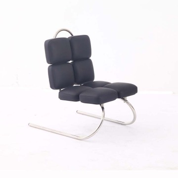 Modern Leather Lounge Chair av Jean Dudon