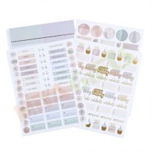 Colorful Customizable Daily Foiling Planner Stickers with Aesthetic Scrapbook Designs