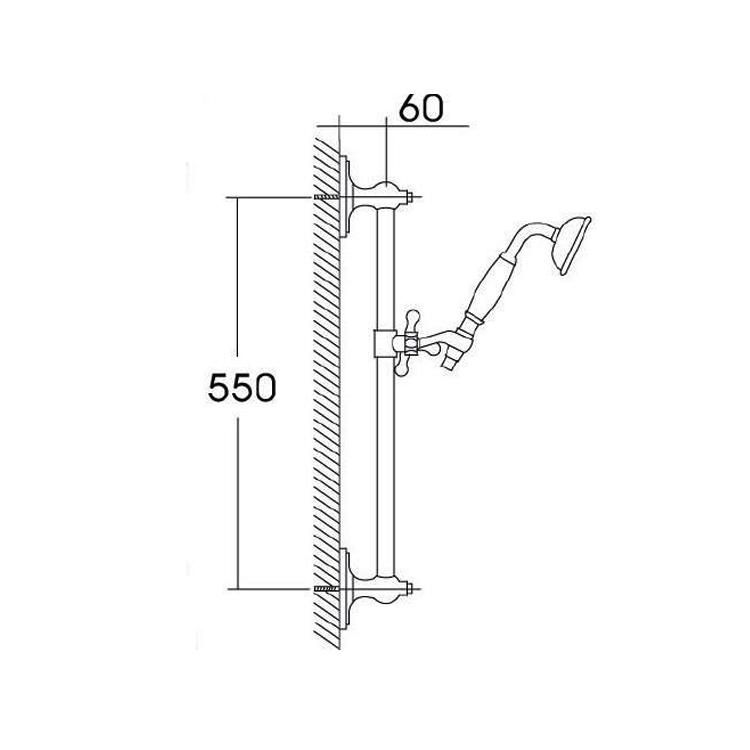 Slide rail set hand shower 1.5 m flexible hose brass bath shower slide rail set