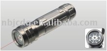 JC-9098 8LEDS+1Laser led aluminum flashlight for 3AAA dry battery