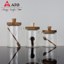 Wooden Lid With Spoon Food Storage Container Set