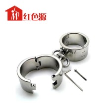 Female Heavy Duty Manacles Metal Lockable Smooth Handcuffs Restraint Shackle SM Slave Bondage