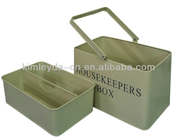 Metal storage box and housekeepers box for home use