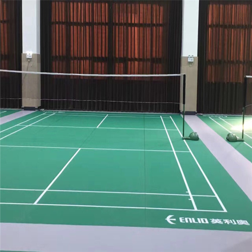 Economic Snake Skin Grain Indoor PVC Badminton flooring with BWF III Certificate