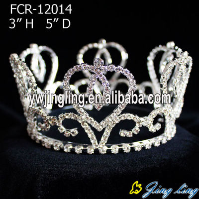 Custom Cheap Rhinestone Full Round Queen Crowns