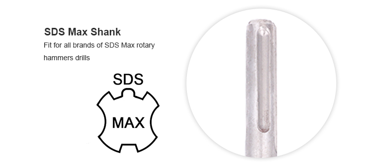  Carbide X Head Tip U Flute SDS Max Rock Drill Bits