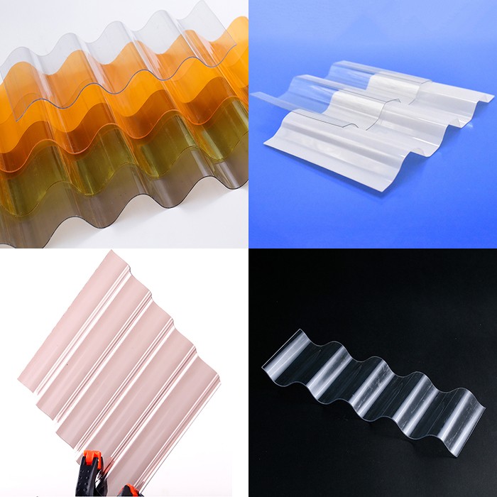 Custom 3mm Cheap Transparent Corrugated Roofing Plastic Board Sheet tiles