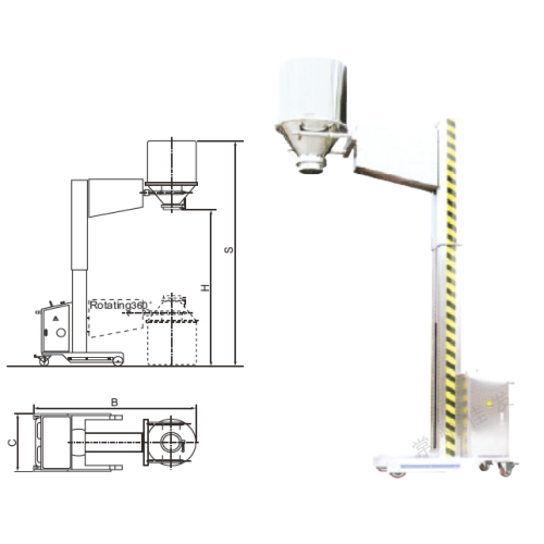 Pharma Lifter,Telescopic,Movable machine