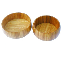 Healthy round bamboo serving bowl