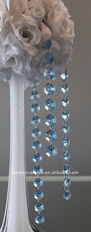 Wedding party chandelier Blue Crystal Garland