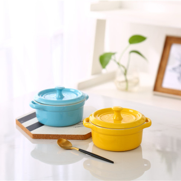 Factory Wholesale Modern Round Ceramic Casseroles with Lid