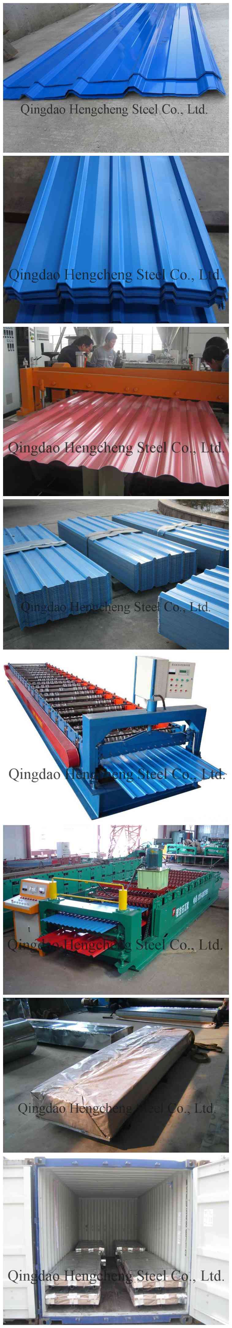 Blue Color Corrugated Steel Roof Tiles