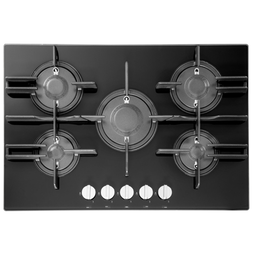 Hotpoint Hob Gas Black Glass 5 Burner