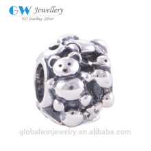 925 Silver Charms Antique Finishing Festival Charms Bear Bracelet Charms