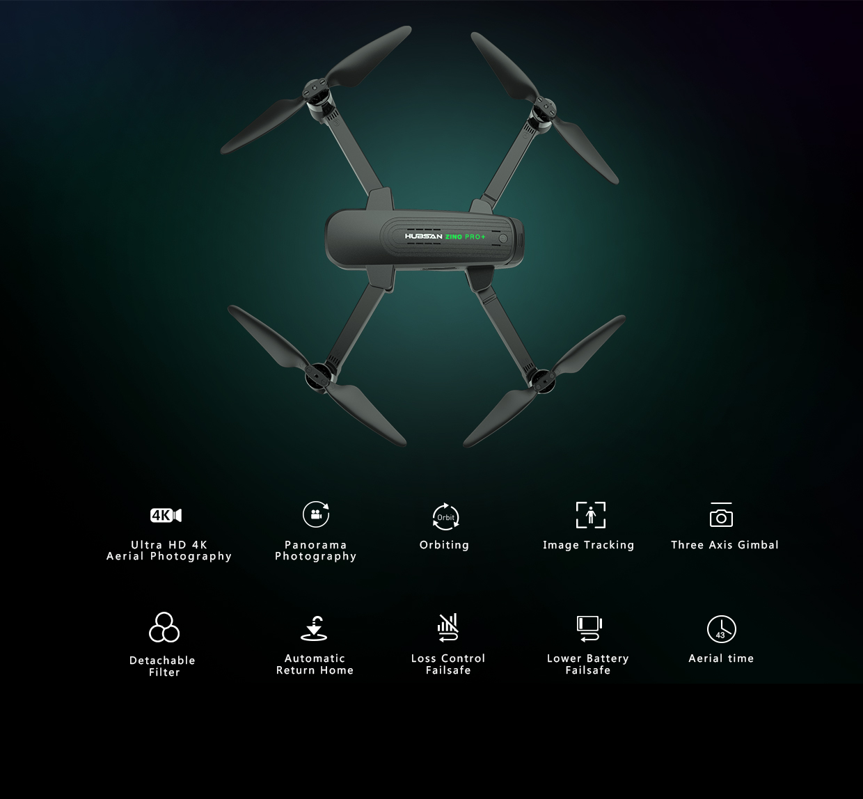 Hubsan Zino Pro Plus Drone GPS with 4K Camera Full HD 43Mins 3-axis Gimbal Brushless Profissional Dron 4k GPS Quadrocopter