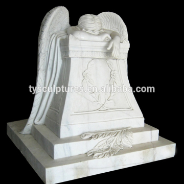 China factory carved stone gravestone white angel monument