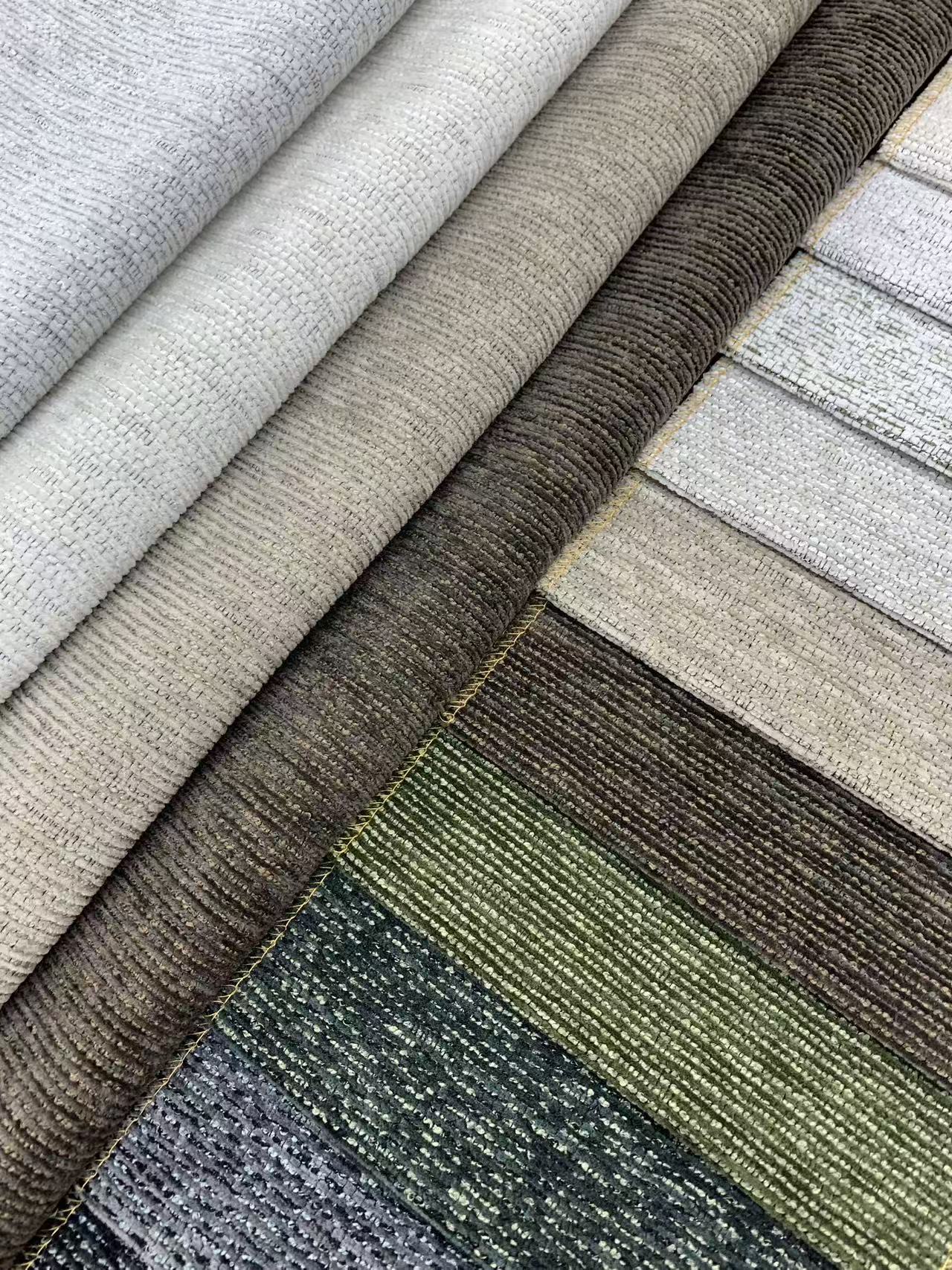 پارچه اثاثه یا لوازم داخلی شنیل راه راه بافت Textured Striped Chenille Upholstery Fabric
