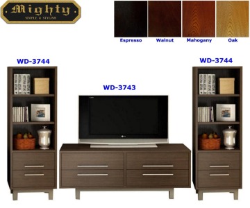 Wooden Espresso Stereo And Audio TV Media Center Furniture