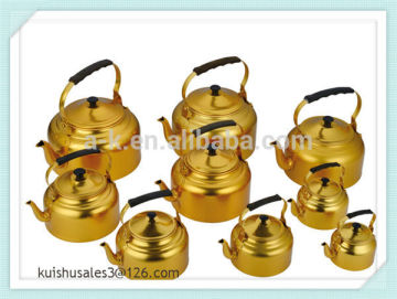 Aluminum yellow antique metal teapots with LFGB