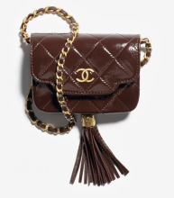 Clutch with chain-dk.brown