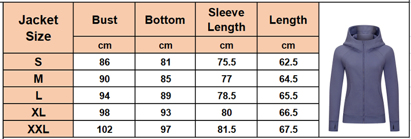 Winter Jacket Size Chart