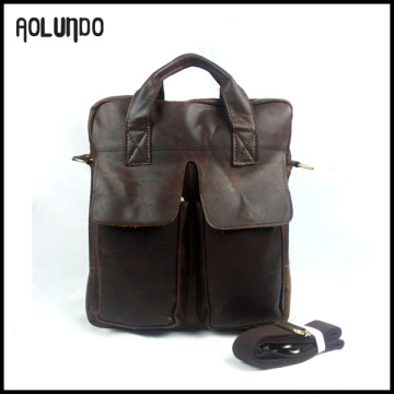 Designer crazy horse genuine men leather brown handbag selling