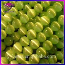 Factory Price Loose Peridot Cats Eye Beads DIY Accessory Crystal Stone