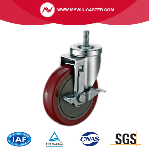 Side Braked Swivel Swivel Style PU Industrial Casters