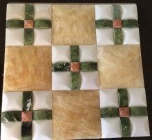 Natural Stone Onyx Spelling a Flower Mosaic for Setting Wall