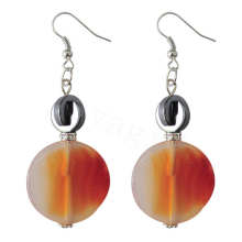 Boucle d&#39;oreille en agate avec pierre naturelle